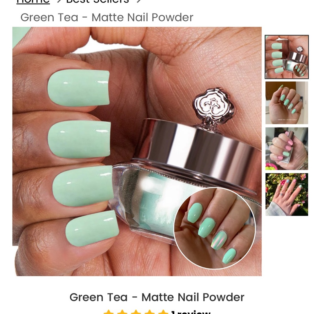 Sistaco Green Tea mineral Nail powder.